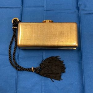 Vintage gold wristlet clutch